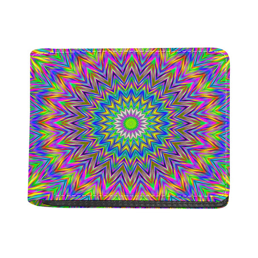 Colorful Psychedelic Optical Illusion Bifold Wallet