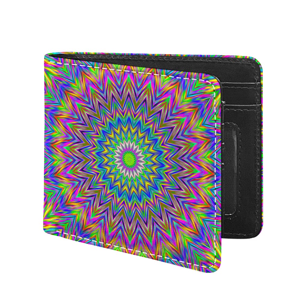 Colorful Psychedelic Optical Illusion Bifold Wallet