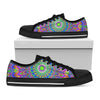 Colorful Psychedelic Optical Illusion Black Low Top Sneakers