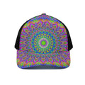 Colorful Psychedelic Optical Illusion Black Mesh Trucker Hat