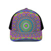 Colorful Psychedelic Optical Illusion Black Mesh Trucker Cap