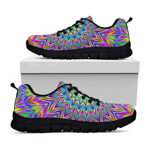 Colorful Psychedelic Optical Illusion Black Running Shoes