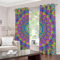 Colorful Psychedelic Optical Illusion Dimout Grommet Curtains