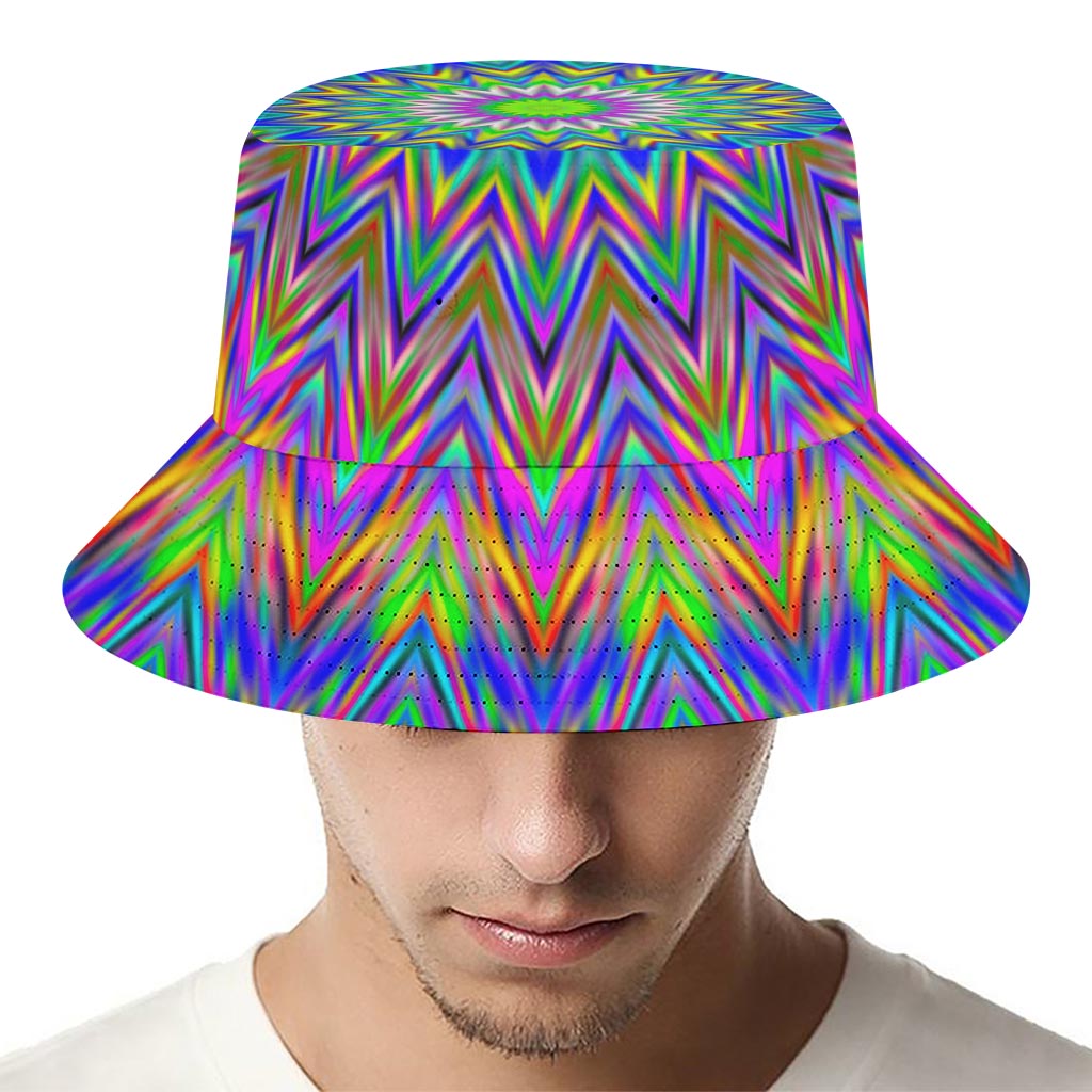 Colorful Psychedelic Optical Illusion Bucket Hat