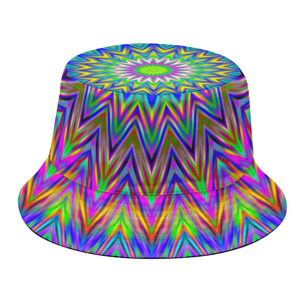 Colorful Psychedelic Optical Illusion Bucket Hat