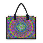 Colorful Psychedelic Optical Illusion Canvas Tote Bag