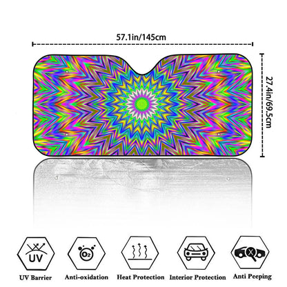 Colorful Psychedelic Optical Illusion Car Windshield Sun Shade