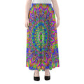 Colorful Psychedelic Optical Illusion Chiffon Maxi Skirt
