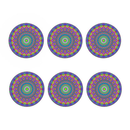 Colorful Psychedelic Optical Illusion Coaster Set
