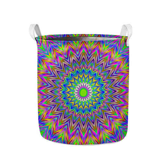 Colorful Psychedelic Optical Illusion Collapsible Laundry Basket