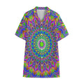 Colorful Psychedelic Optical Illusion Cotton Hawaiian Shirt