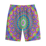 Colorful Psychedelic Optical Illusion Cotton Shorts