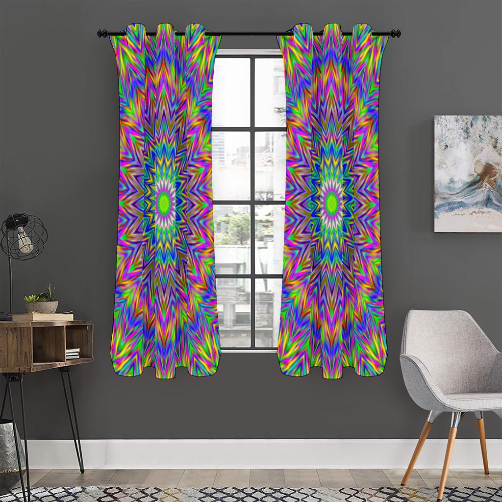 Colorful Psychedelic Optical Illusion Curtain