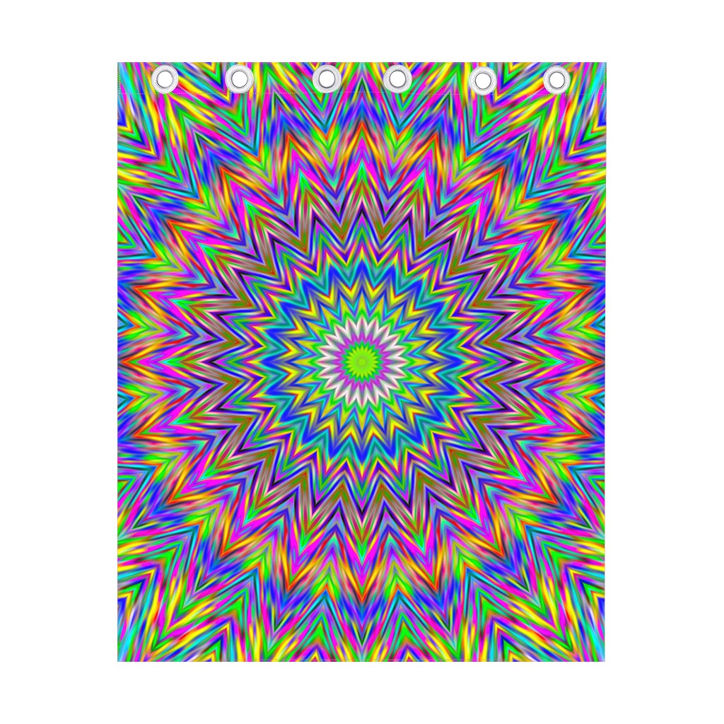 Colorful Psychedelic Optical Illusion Curtain