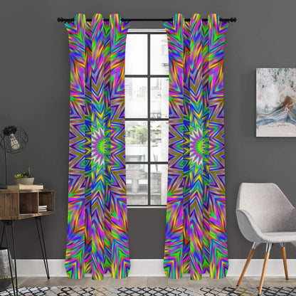 Colorful Psychedelic Optical Illusion Curtain