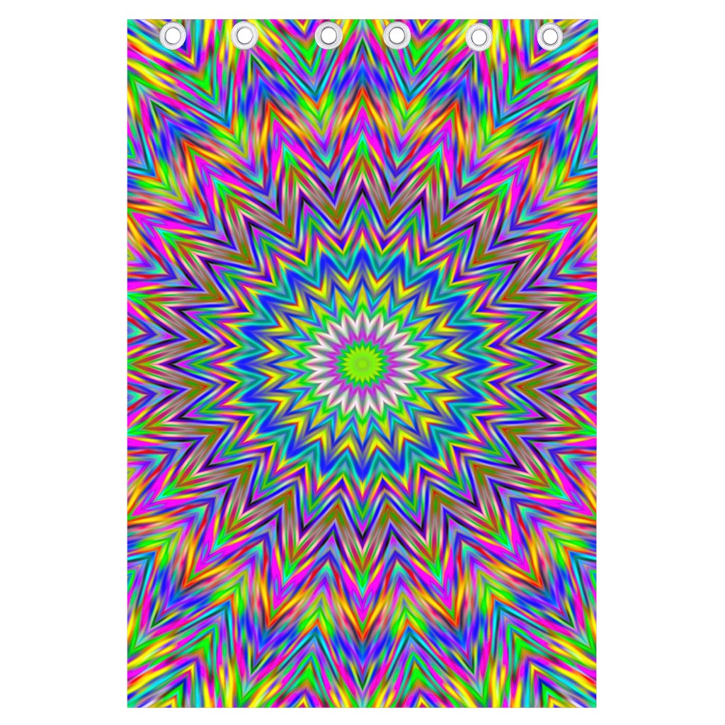 Colorful Psychedelic Optical Illusion Curtain
