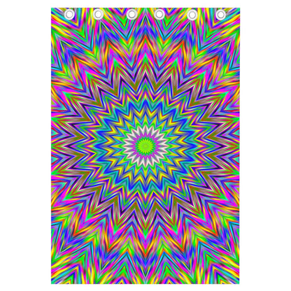 Colorful Psychedelic Optical Illusion Curtain