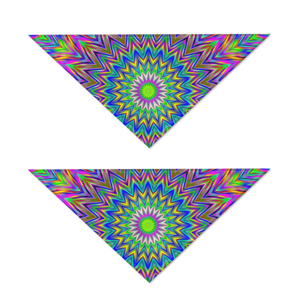 Colorful Psychedelic Optical Illusion Dog Bandana