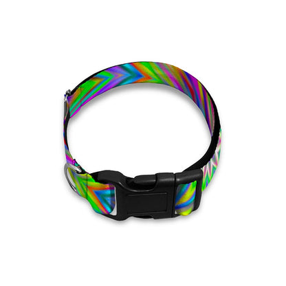 Colorful Psychedelic Optical Illusion Dog Collar