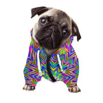 Colorful Psychedelic Optical Illusion Dog Zip Up Hoodie