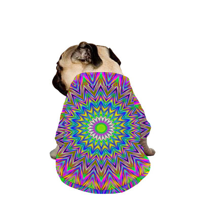Colorful Psychedelic Optical Illusion Dog Zip Up Jacket