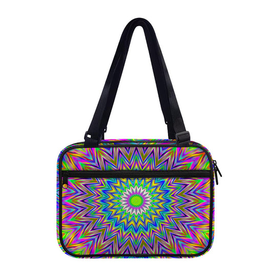Colorful Psychedelic Optical Illusion Double Strap Bible Bag