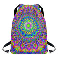Colorful Psychedelic Optical Illusion Drawstring Backpack
