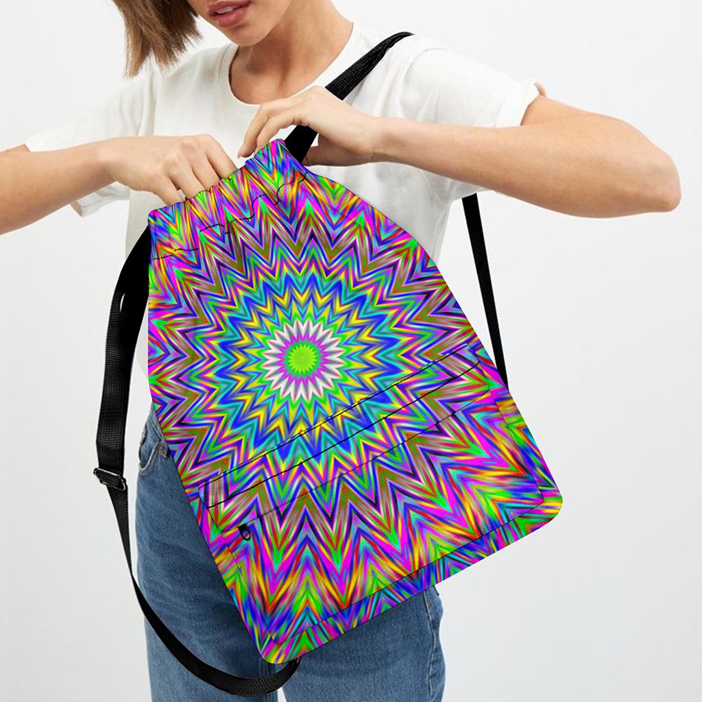 Colorful Psychedelic Optical Illusion Drawstring Backpack