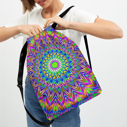 Colorful Psychedelic Optical Illusion Drawstring Backpack