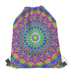Colorful Psychedelic Optical Illusion Drawstring Bag