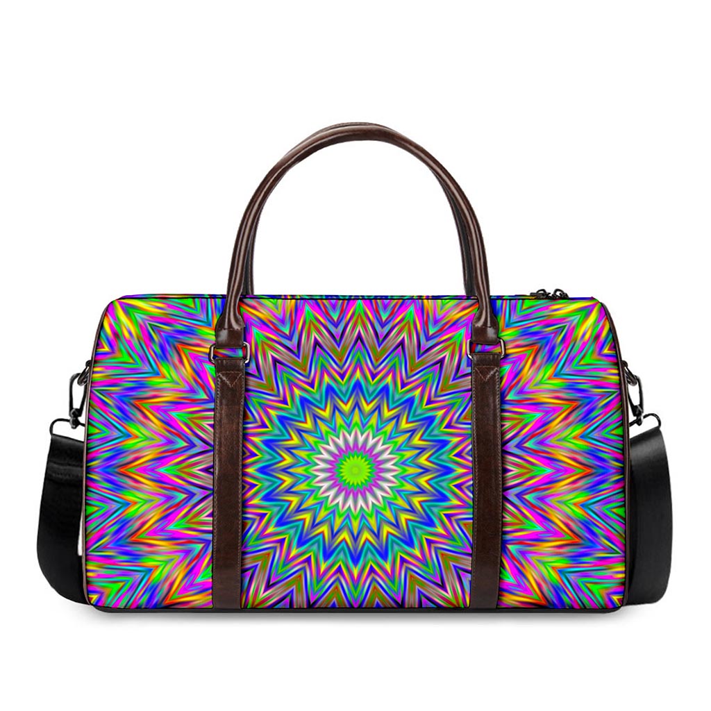 Colorful Psychedelic Optical Illusion Duffle Bag