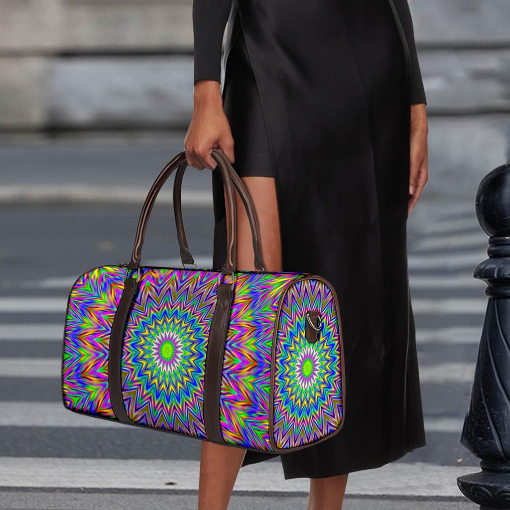 Colorful Psychedelic Optical Illusion Duffle Bag