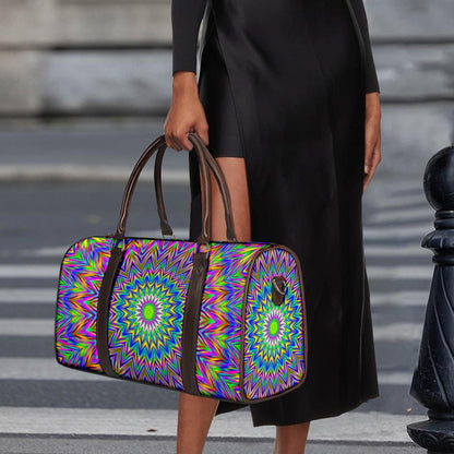 Colorful Psychedelic Optical Illusion Duffle Bag