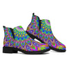 Colorful Psychedelic Optical Illusion Flat Ankle Boots