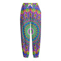 Colorful Psychedelic Optical Illusion Fleece Lined Knit Pants