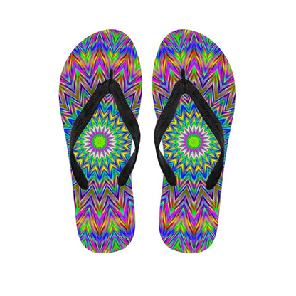 Colorful Psychedelic Optical Illusion Flip Flops