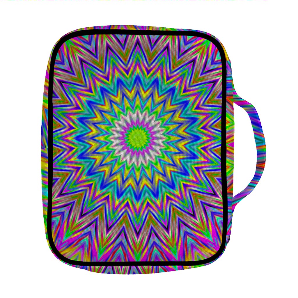 Colorful Psychedelic Optical Illusion Front Pocket Bible Bag