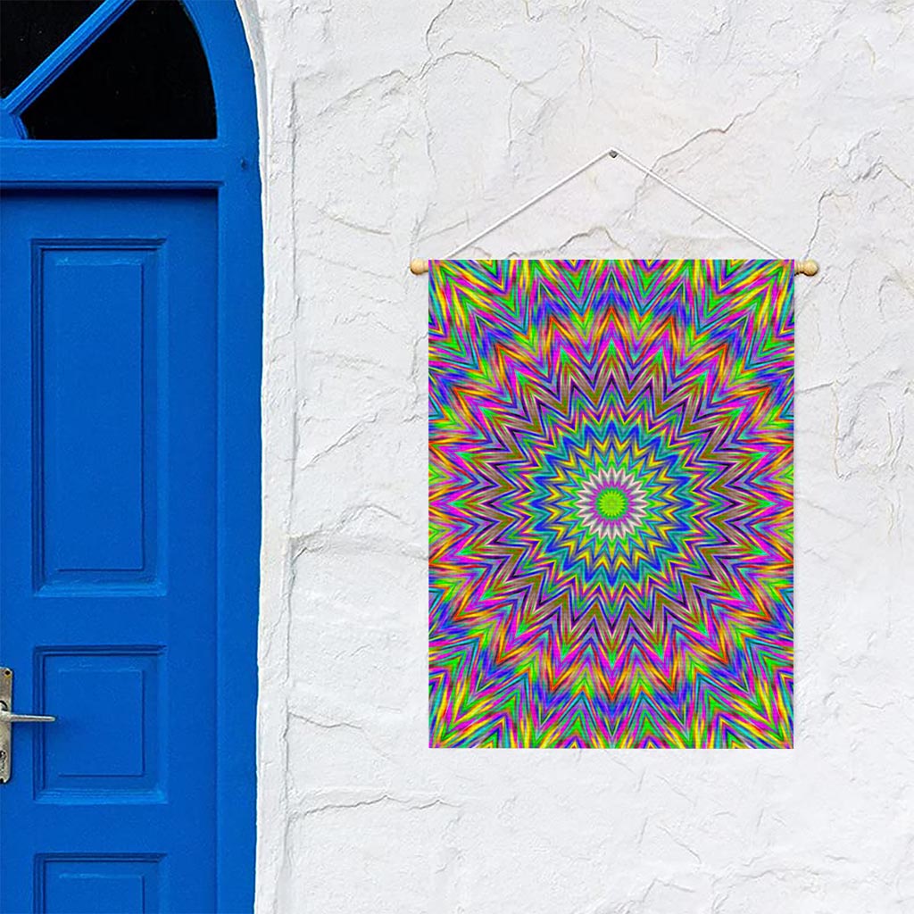 Colorful Psychedelic Optical Illusion Garden Flag