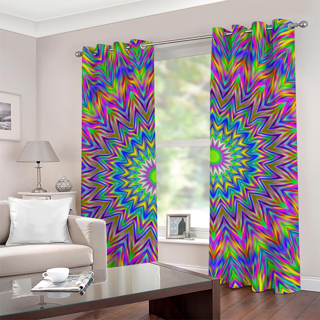Colorful Psychedelic Optical Illusion Grommet Curtains