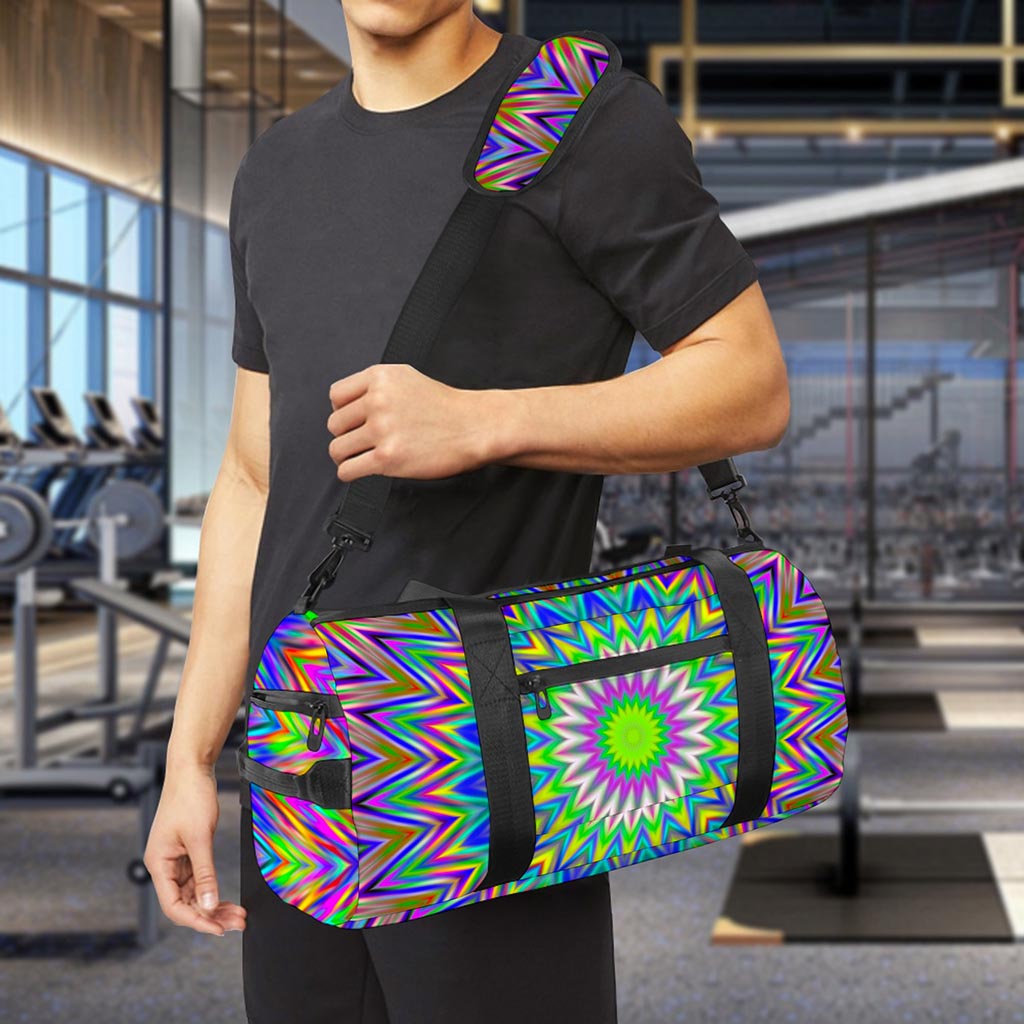 Colorful Psychedelic Optical Illusion Gym Bag