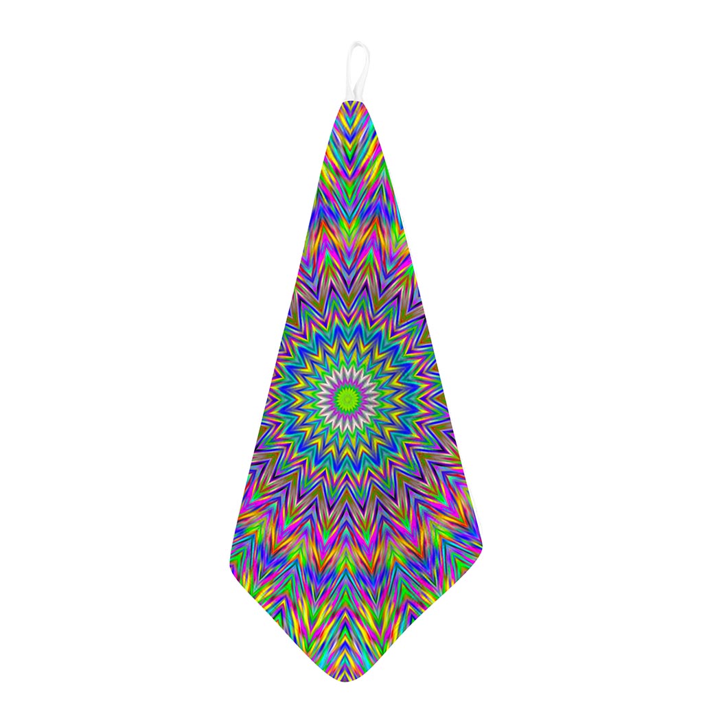 Colorful Psychedelic Optical Illusion Hand Towel
