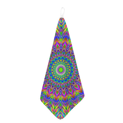 Colorful Psychedelic Optical Illusion Hand Towel