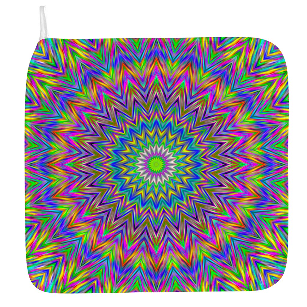 Colorful Psychedelic Optical Illusion Hand Towel
