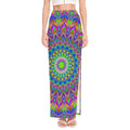 Colorful Psychedelic Optical Illusion High Slit Maxi Skirt