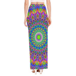 Colorful Psychedelic Optical Illusion High Slit Maxi Skirt