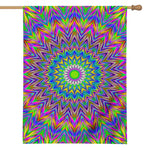Colorful Psychedelic Optical Illusion House Flag