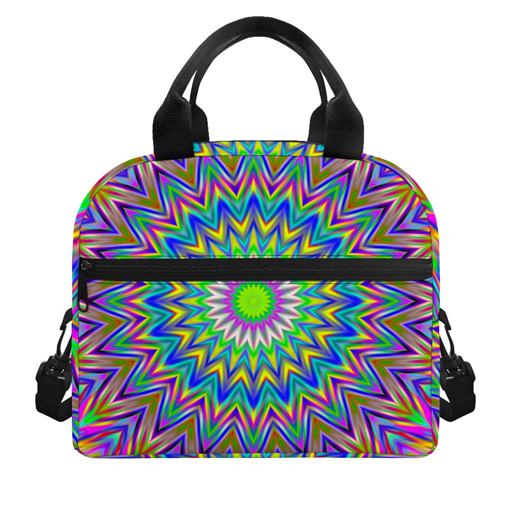 Colorful Psychedelic Optical Illusion Insulated Lunch Bag