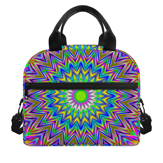 Colorful Psychedelic Optical Illusion Insulated Lunch Bag