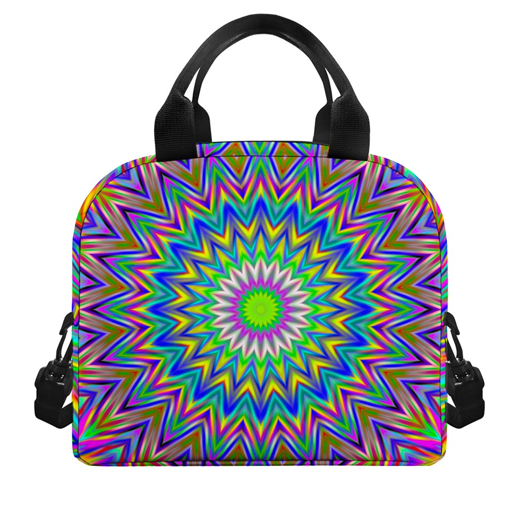 Colorful Psychedelic Optical Illusion Insulated Lunch Bag