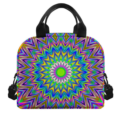 Colorful Psychedelic Optical Illusion Insulated Lunch Bag